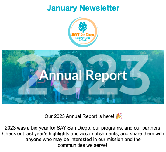 January 2024 SAY San Diego Newsletter